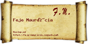 Feje Maurícia névjegykártya